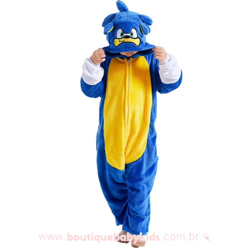 Fantasia De Macacão Do Sonic Infantil E Juvenil - R$ 159,9
