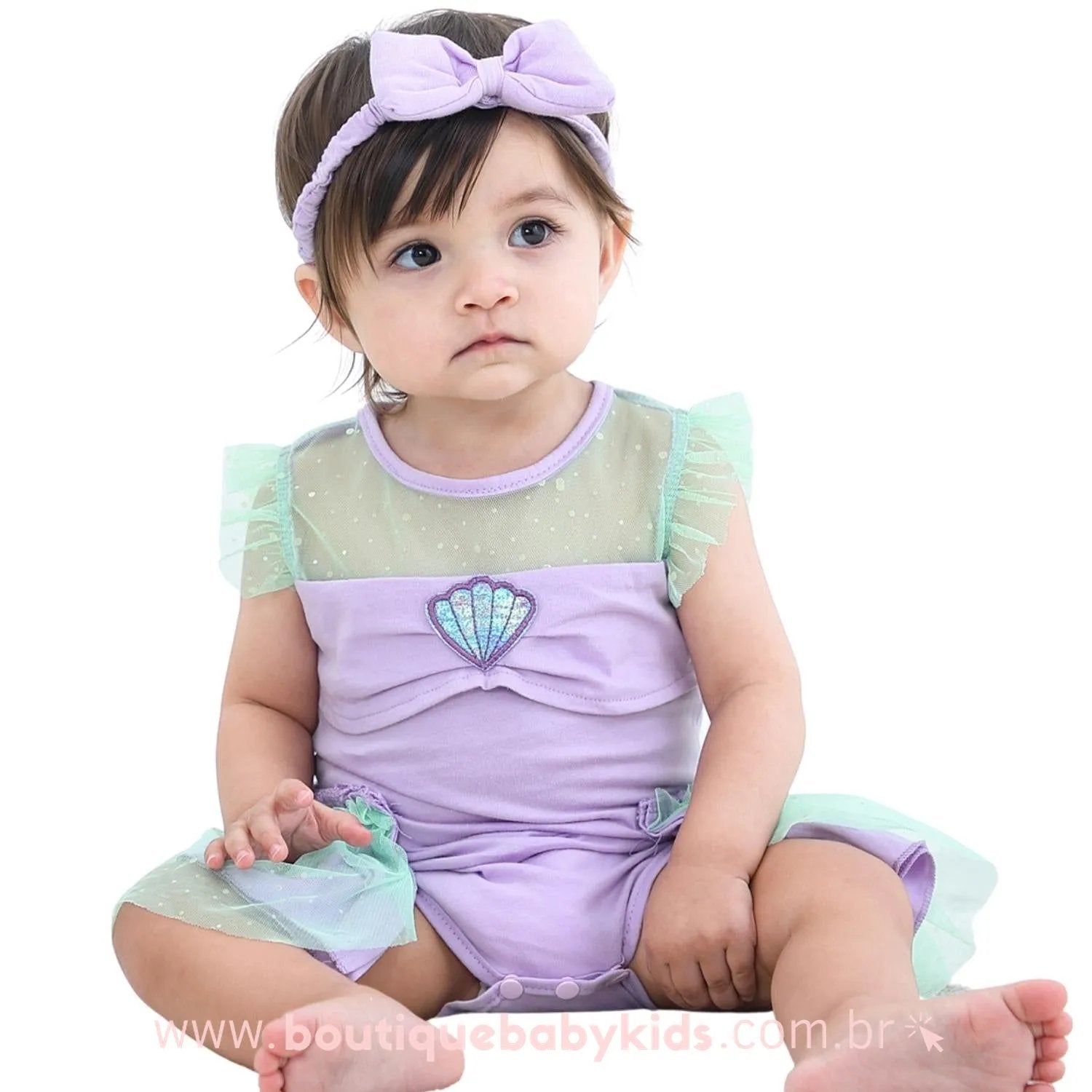 Body Infantil Fantasia Pequena Sereia Paetês com Tule - 1 a 3 Anos –  Boutique Baby Kids