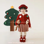 Cardigan Infantil Tricot Natalino Vermelho com Apliques - Boutique Baby Kids