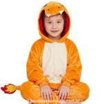 Macacão Infantil Fantasia Kigurumi Pokémon Charmander Laranja - Boutique Baby Kids