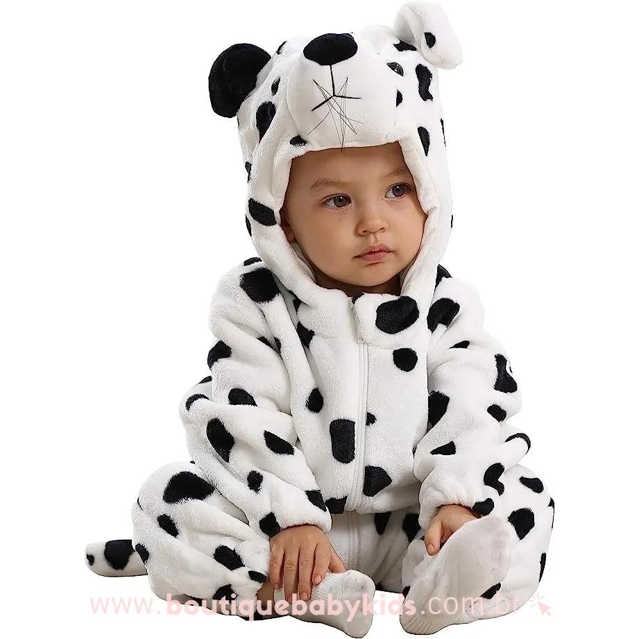 Macacão Bebê Fantasia Bichinho Cachorro Dálmata - Boutique Baby Kids