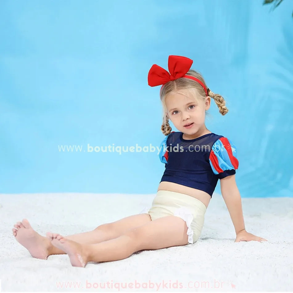Biquíni Infantil Princesa Branca de Neve