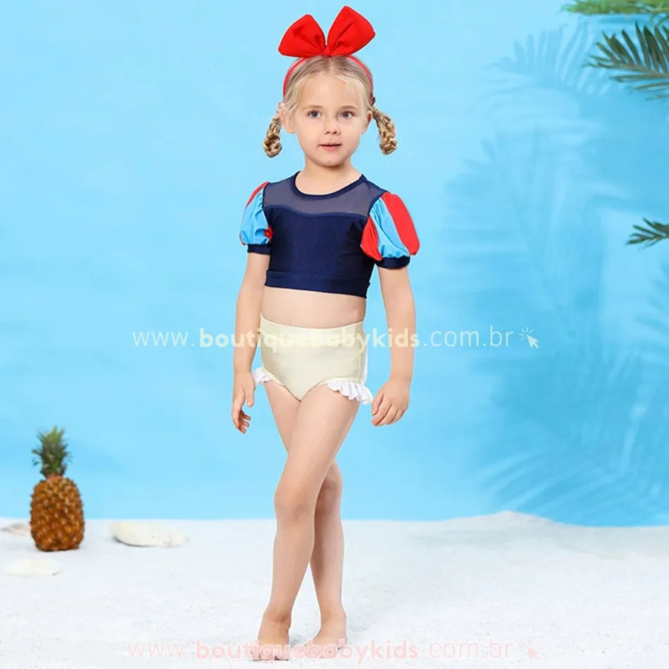 Biquíni Infantil Princesa Branca de Neve