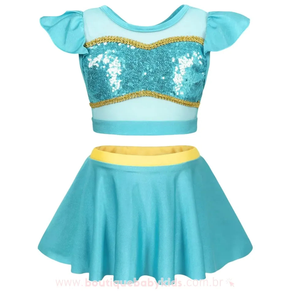 Biquíni Infantil Princesa Jasmine - Boutique Baby Kids