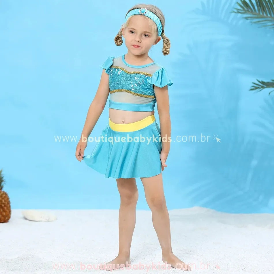 Biquíni Infantil Princesa Jasmine - Boutique Baby Kids