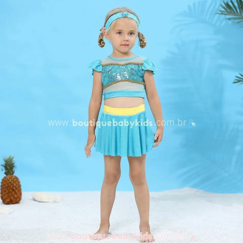 Biquíni Infantil Princesa Jasmine - Boutique Baby Kids