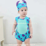 Body Bebê Fantasia Sulley Sullivan Monstros S.A com Touca - Boutique Baby Kids