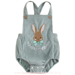 Body Bebê Jardineira Páscoa Coelhinho do Bosque Azul - Boutique Baby Kids 