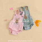 Body Bebê Jardineira Páscoa Coelhinho do Bosque - Boutique Baby Kids 