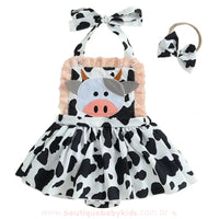 Body Bebê Fantasia Vaquinha Fazendinha com Saia - Boutique Baby Kids