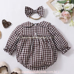 Body Bebê Xadrez Vintage com Faixa - Boutique Baby Kids 
