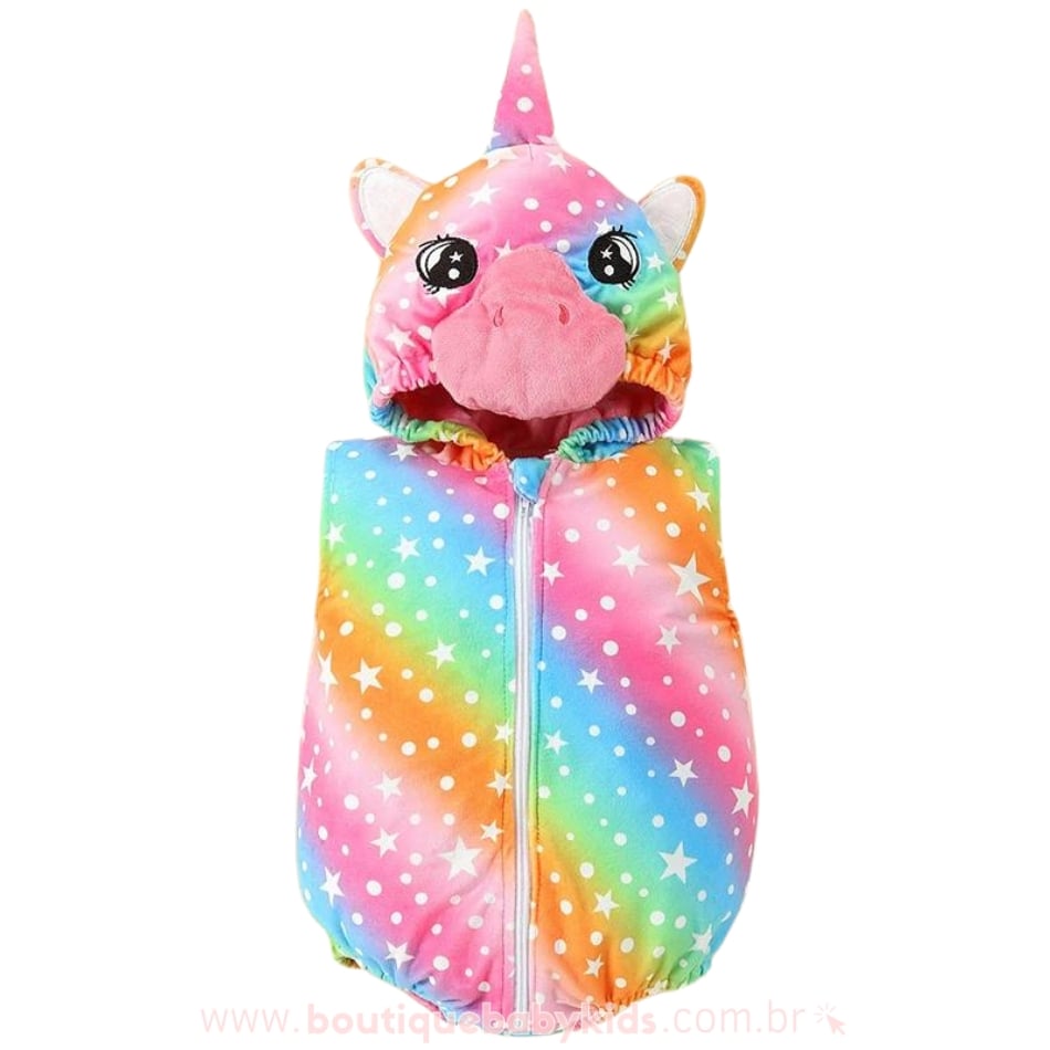 Body Bebê Fantasia Bichinho Unicórnio Colorido - Boutique Baby Kids