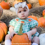 Body Bebê Xadrez com Bordado de Abóbora - Boutique Baby Kids