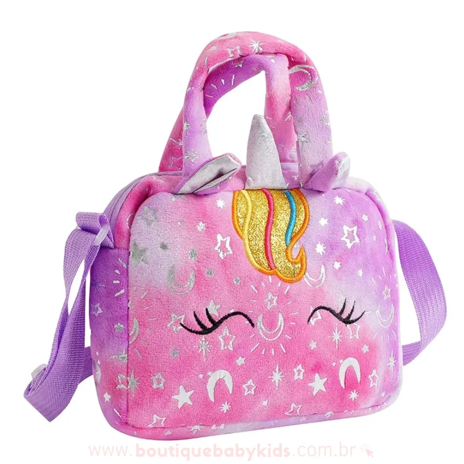 Bolsa Infantil Unicórnio Encantado Lilás - Boutique Baby Kids 