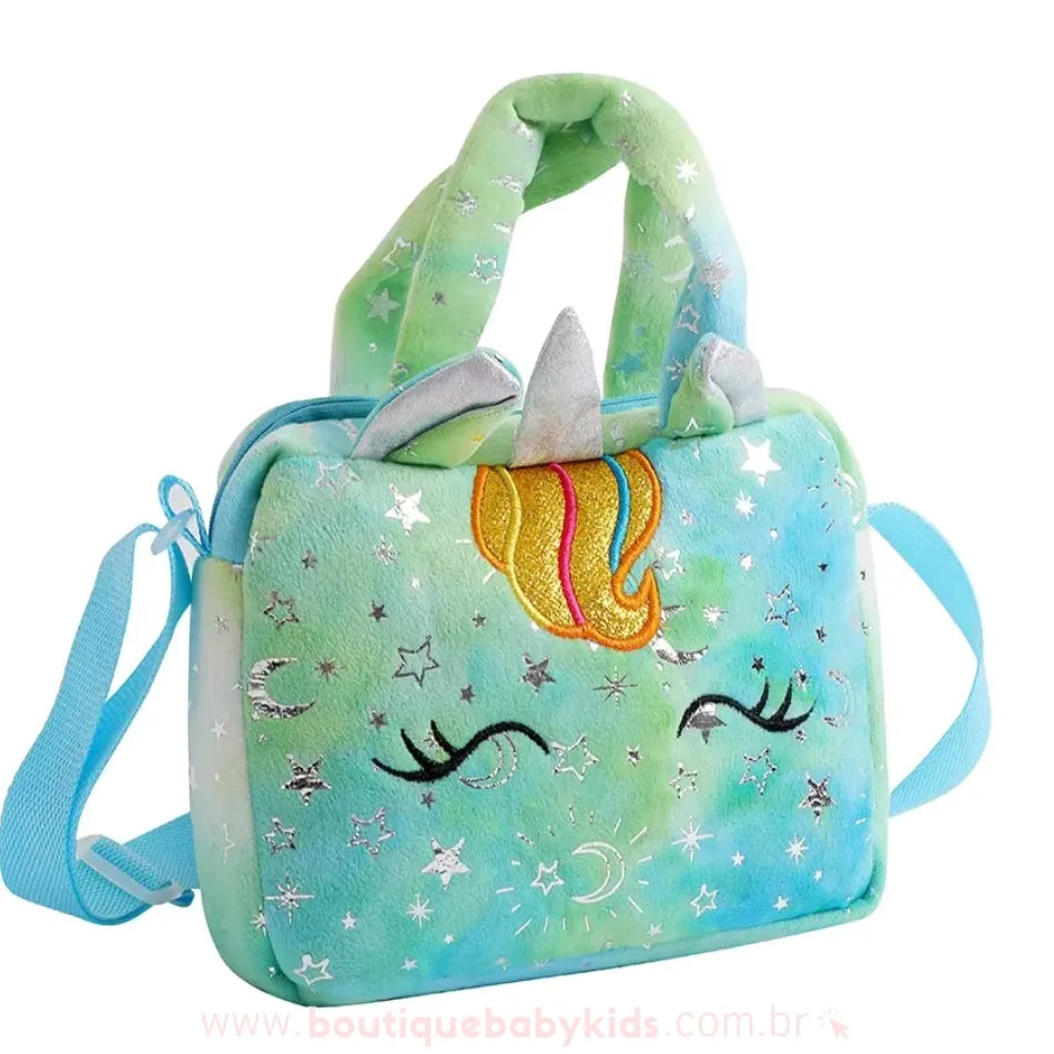 Bolsa Infantil Unicórnio Encantado Verde - Boutique Baby Kids 