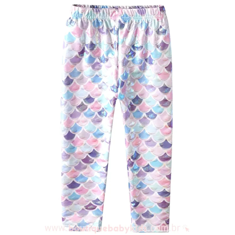 Calça Infantil Legging Escamas de Sereia Holográfica - Boutique Baby Kids