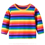 Camiseta Bebê Listrada Colorida Manga Longa - Boutique Baby Kids