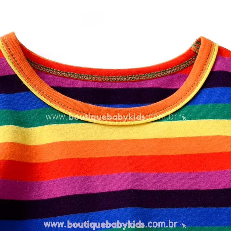 Camiseta Bebê Listrada Colorida