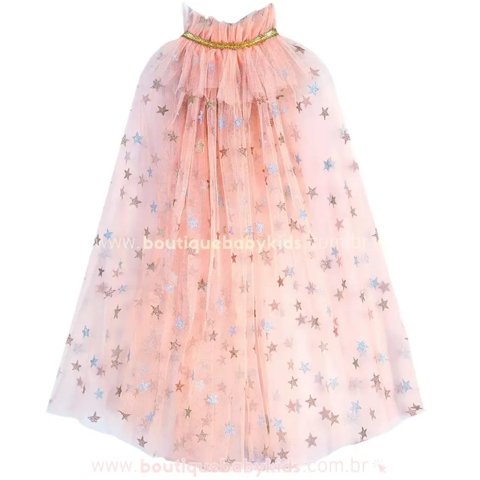 Capa Infantil de Tule Brilho das Estrelas