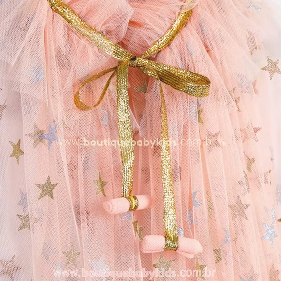 Capa Infantil de Tule Brilho das Estrelas