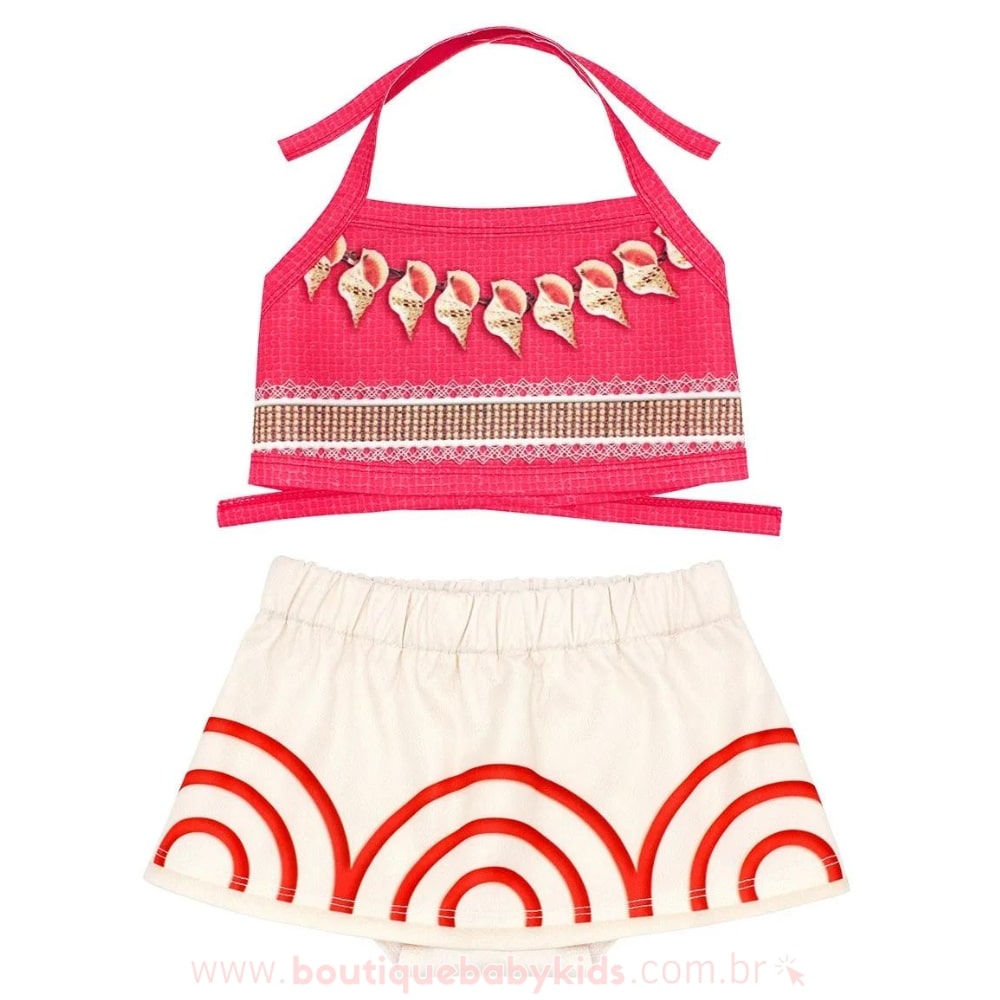 Conjunto Bebê Fantasia Moana Top e Saia - Boutique Baby Kids