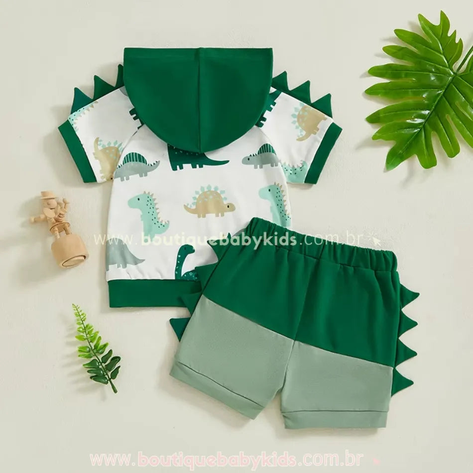Conjunto Bebê Temático Dino Verde