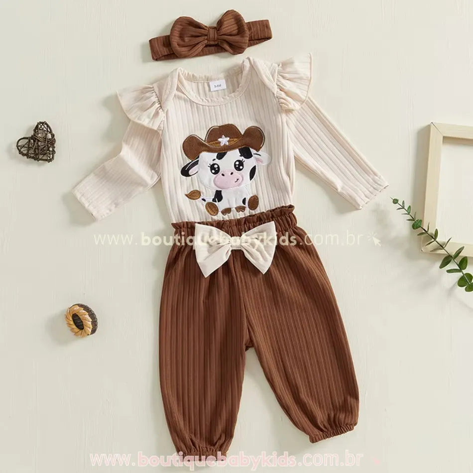 Conjunto Bebê Temático Vaquinha do Rancho - Boutique Baby Kids