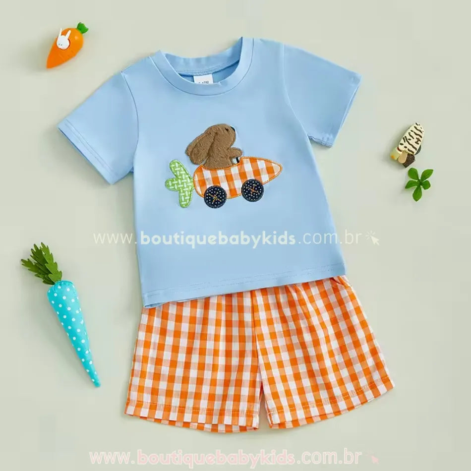 Conjunto Infantil Aventura do Coelhinho Páscoa - Boutique Baby Kids