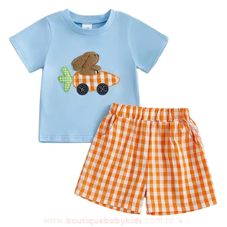 Conjunto Infantil Aventura do Coelhinho Páscoa - Boutique Baby Kids