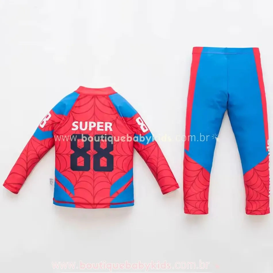 Conjunto de Praia Homem Aranha com Touca