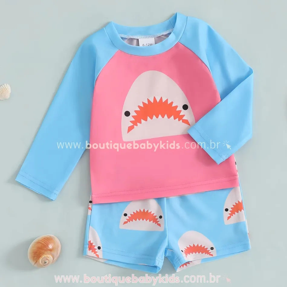 Conjunto de Praia Infantil Mergulho do Tubarão Azul - Boutique Baby Kids