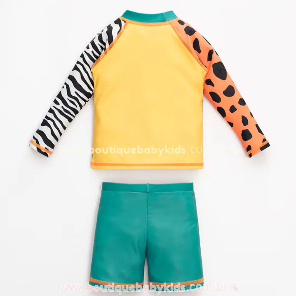 Conjunto de Praia Infantil Safari Divertido com Touca