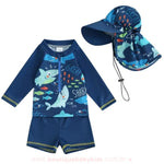 Conjunto de Praia Infantil Tubarão Explorador com Chapéu - Boutique Baby Kids