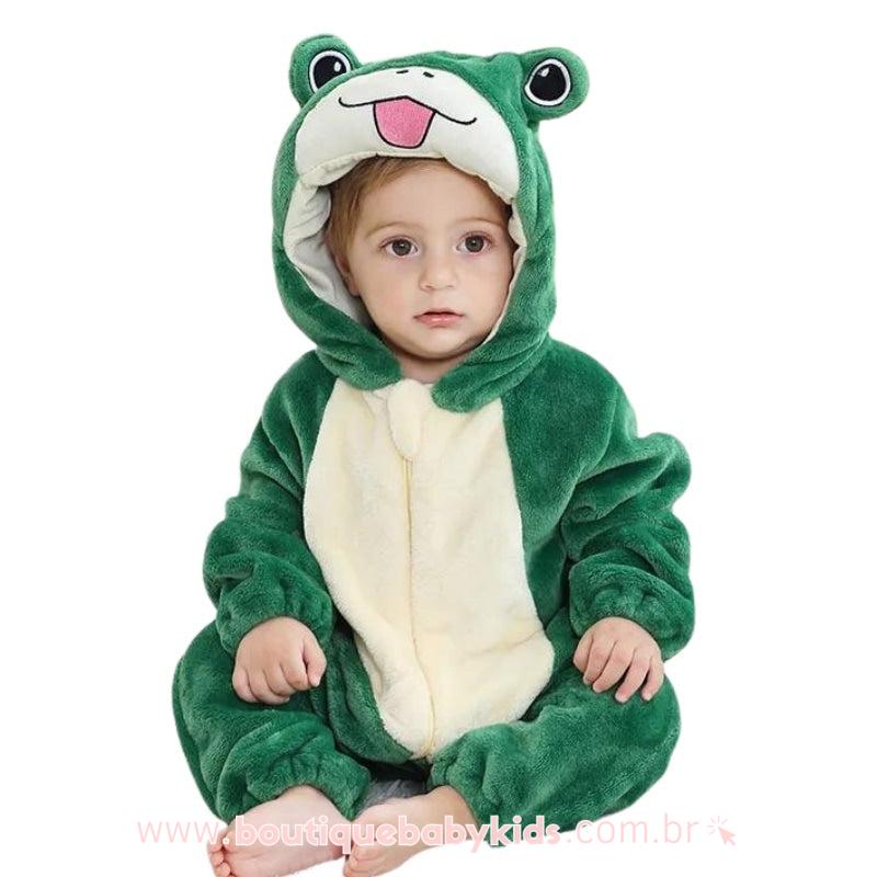 Macacão Bebê Bichinho Fantasia Sapinho Verde - Boutique Baby Kids