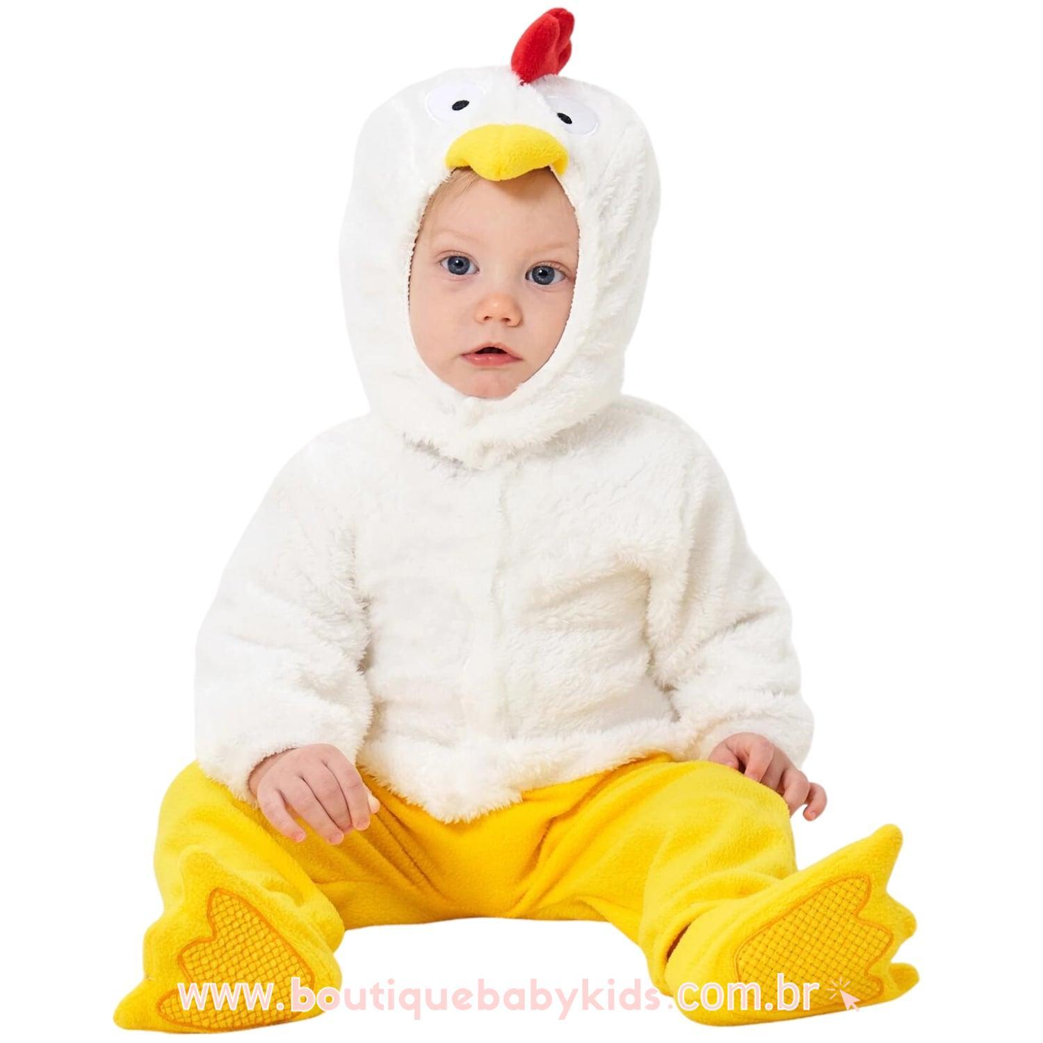 Macacão Bebê Fantasia Pintinho Galinha - Boutique Baby Kids