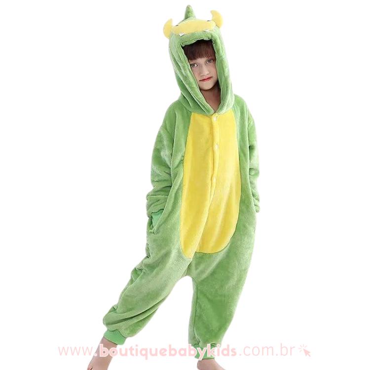 Macacão Infantil Fantasia Dinossauro Verde - Boutique Baby Kids