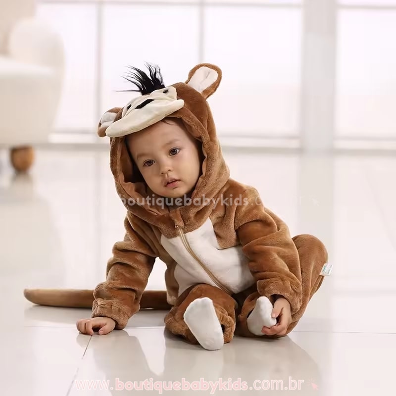 Macacão Bebê Fantasia Bichinho Macaco  - Boutique Baby Kids