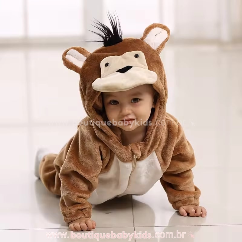Macacão Bebê Fantasia Bichinho Macaco  - Boutique Baby Kids