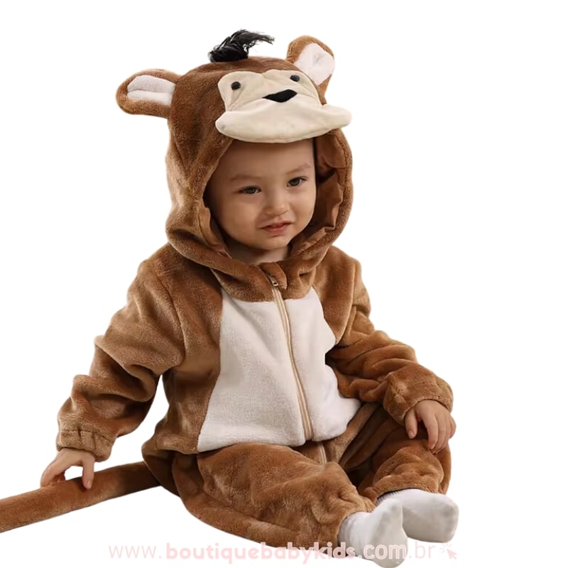 Macacão Bebê Fantasia Bichinho Macaco - Boutique Baby Kids