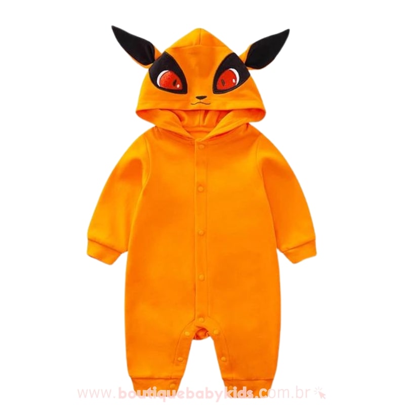 Macacão Bebê Fantasia Naruto Raposa Kyuubi Kurama - Boutique Baby Kids