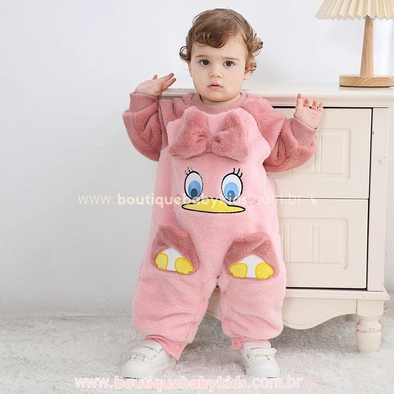 Macacão Bebê Peluciado Disney Margarida Rosa - Boutique Baby Kids