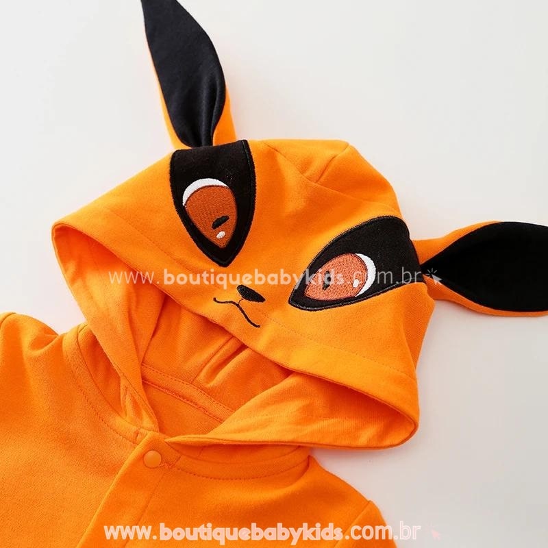 Macacão Bebê Fantasia Naruto Raposa Kyuubi Kurama - Boutique Baby Kids