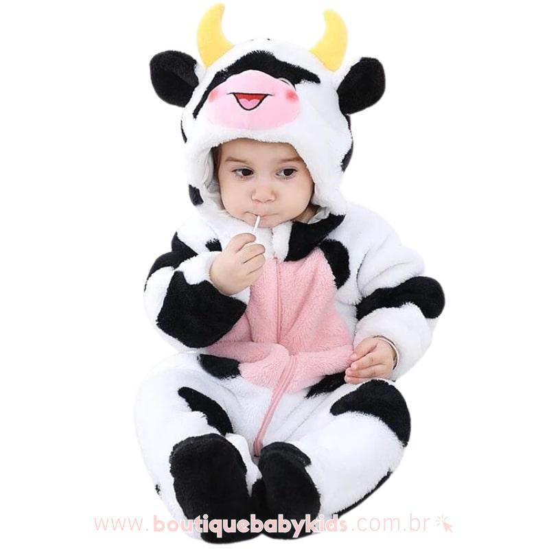 Macacão Bebê Fantasia Bichinho Vaquinha - Boutique Baby Kids