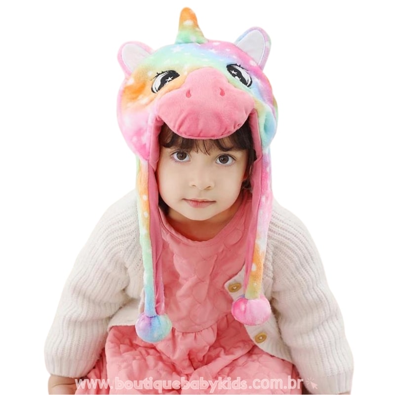 Gorro Infantil Temático Bichinho Unicórnio Colorido - Boutique Baby Kids