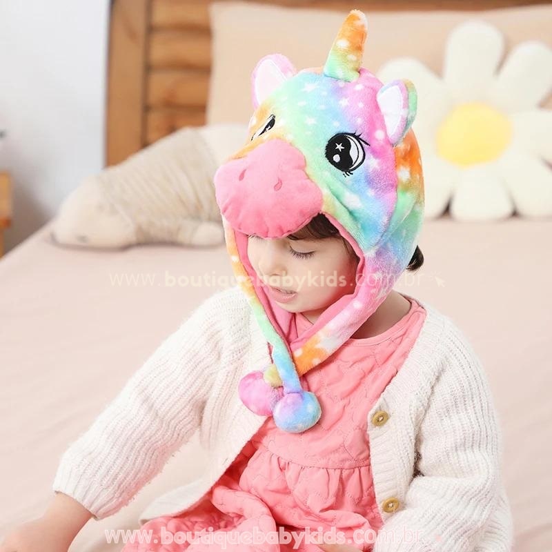 Gorro Infantil Temático Bichinho Unicórnio Colorido - Boutique Baby Kids