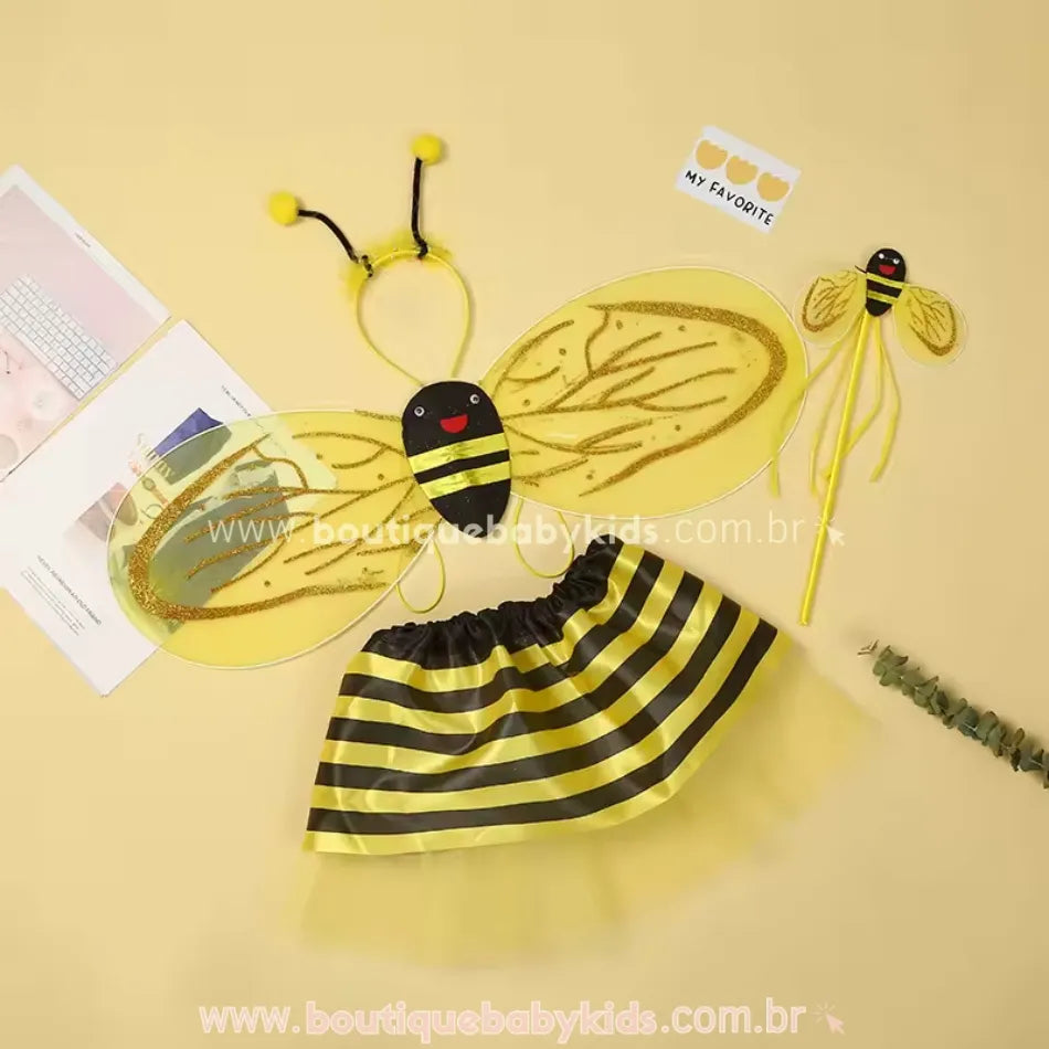 Kit Fantasia Infantil Temática Abelhinha - Boutique Baby Kids