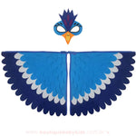 Kit Fantasia Infantil Temática Pássaro Arco-Íris Azul Carnaval - Boutique Baby Kids
