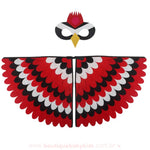 Kit Fantasia Infantil Temática Pássaro Arco-Íris Vermelho Carnaval - Boutique Baby Kids