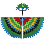 Kit Fantasia Infantil Temática Pássaro Arco-Íris Verde Carnaval - Boutique Baby Kids