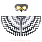 Kit Fantasia Infantil Temática Pássaro Arco-Íris Cinza Carnaval - Boutique Baby Kids